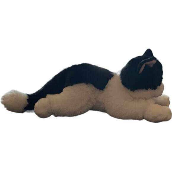 Aurora Black & White Oreo Plush Cat Stuffed Animal Toy 17" - Picture 6 of 7